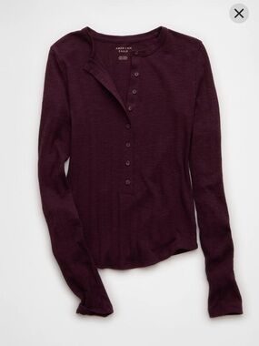 American Eagle Outfitters Long Sleeve Henley Top